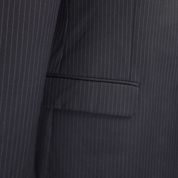 Ralph Lauren 44R 2-Piece Black Striped Suit Pants W37xL30 - Picture 5 of 15